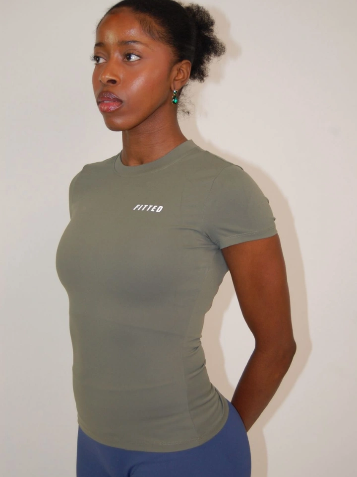 Olive Aura Compression Tee Tops - 2
