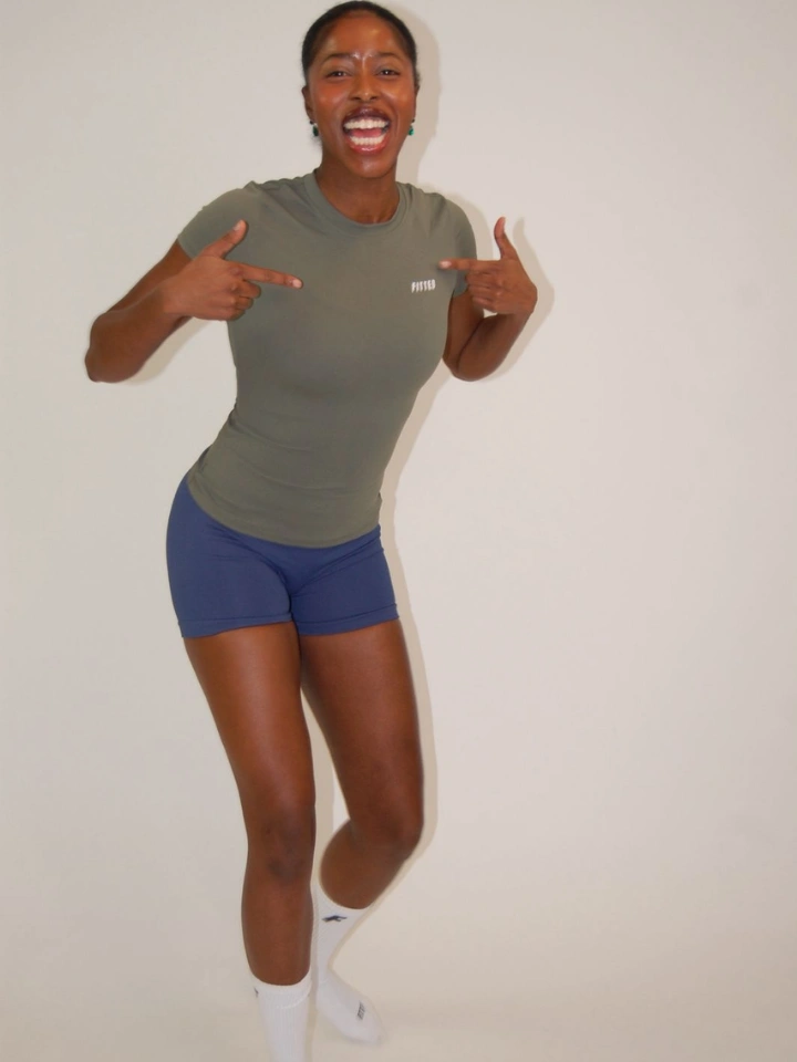 Olive Aura Compression Tee Tops - 3