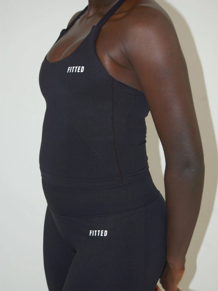 Onyx Black Halter Top