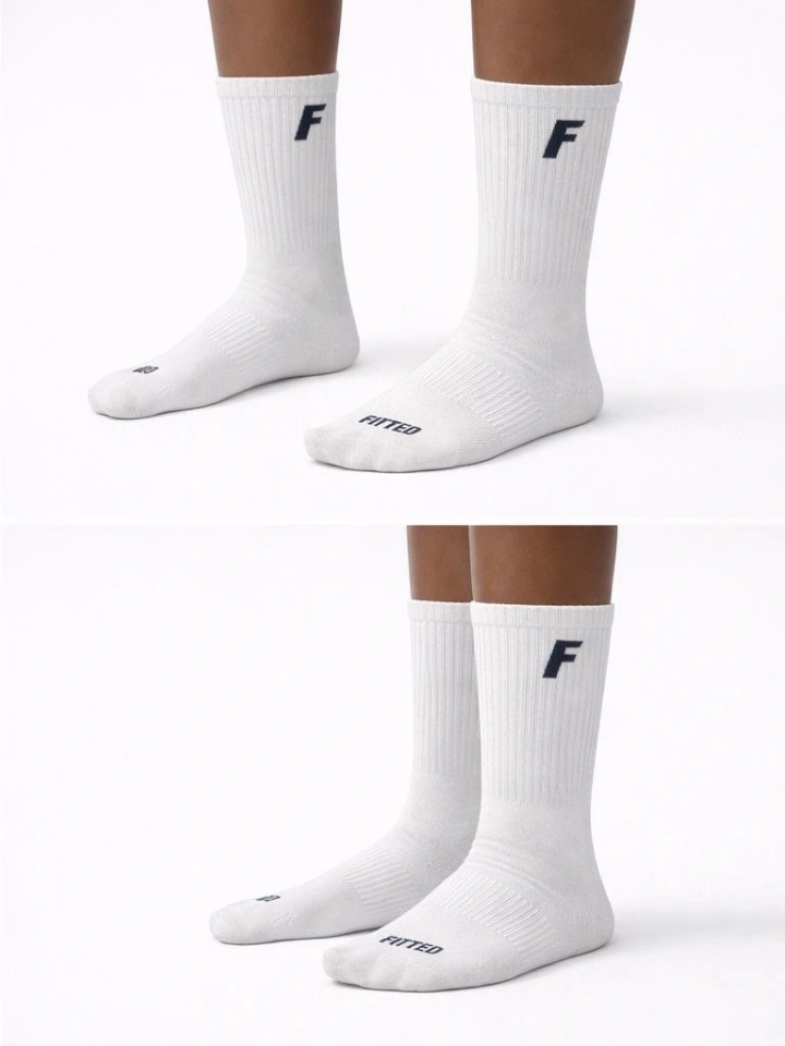 The Fitted Crew Cloud White Socks - 2